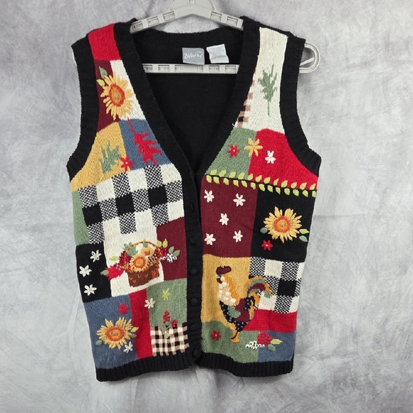 Blair Jackets & Blazers - Blair Fall Rooster Knitted Vest Size Medium